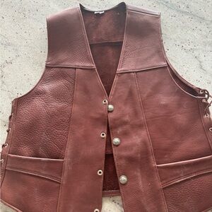 Vintage Bison Leather riding vest